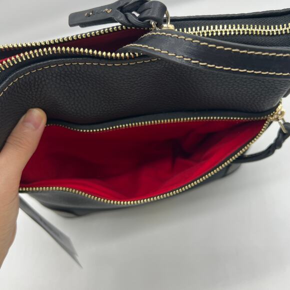 Dooney & Bourke Pebble Leather Crossbody Purse Black Color - Picture 13 of 15